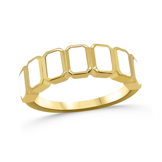 Family Emerald-Cut Bezel-Set Natural Gem Birthstone Ring (3-7 Stones)