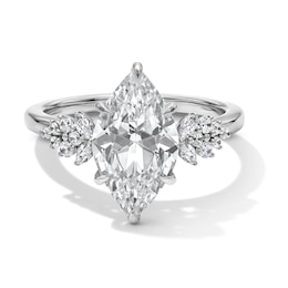 3-1/3 CT. T.W. Marquise-Cut Certified Lab-Grown Diamond Leaf-Sides Engagement Ring in 14K White Gold (F/VS2)