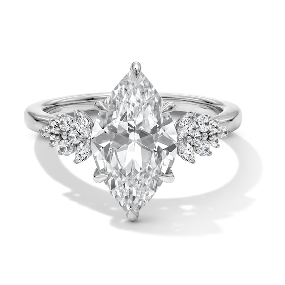 3-1/3 CT. T.w. Marquise-Cut Certified Lab-Grown Diamond Leaf-Sides Engagement Ring in 14K White Gold (F/Vs2)