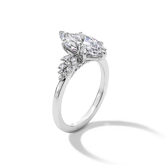 3-1/3 CT. T.w. Marquise-Cut Certified Lab-Grown Diamond Leaf-Sides Engagement Ring in 14K White Gold (F/Vs2)