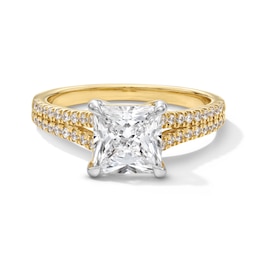 2-1/4 CT. T.W. Princess-Cut Certified Lab-Grown Diamond Split Shank Engagement Ring in 14K Gold (F/VS2)
