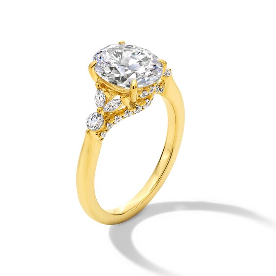 2-1/2 CT. T.w. Oval Certified Lab-Grown Diamond Tri-Sides Engagement Ring in 14K Gold (F/Vs2)
