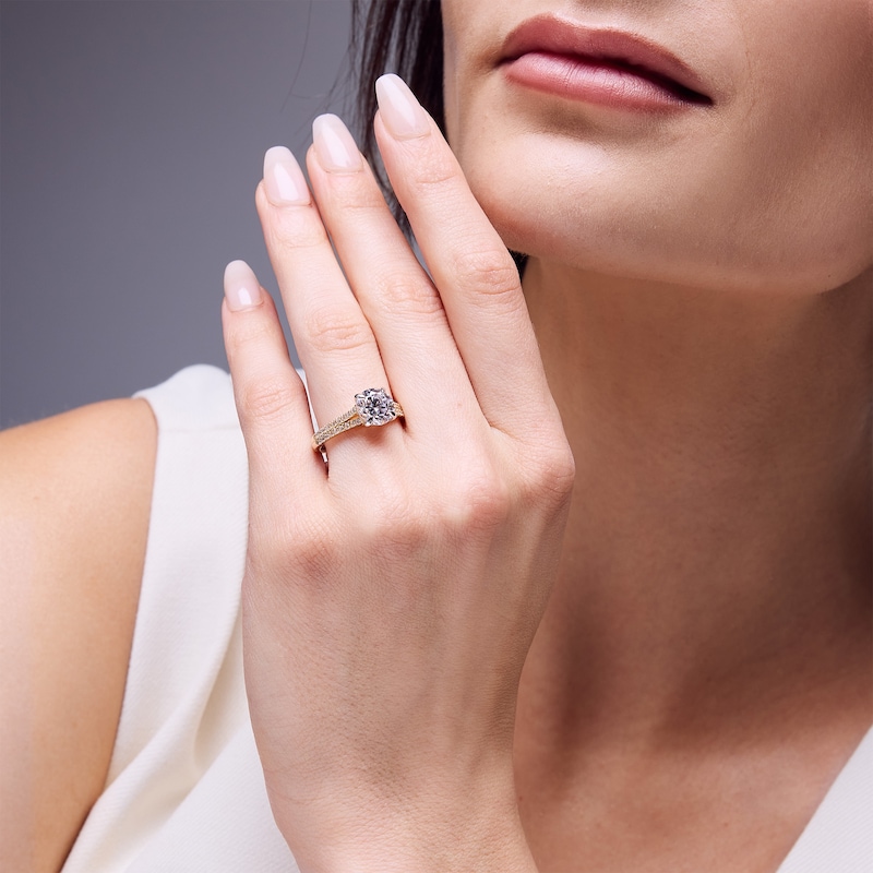 Main Image 2 of 2-1/4 CT. T.W. Certified Lab-Grown Diamond Split Shank Engagement Ring in 14K Gold (F/VS2)