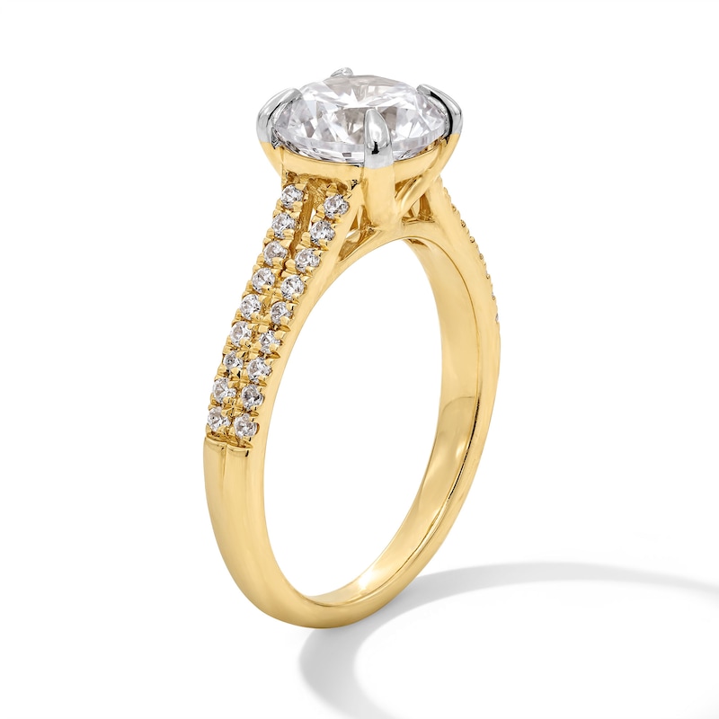 Main Image 3 of 2-1/4 CT. T.W. Certified Lab-Grown Diamond Split Shank Engagement Ring in 14K Gold (F/VS2)