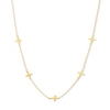 Thumbnail Image 1 of Sideways Cross Station Necklace in Solid 10K Gold