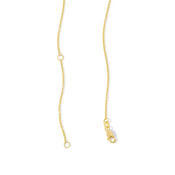Sideways Cross Station Necklace in Solid 10K Gold