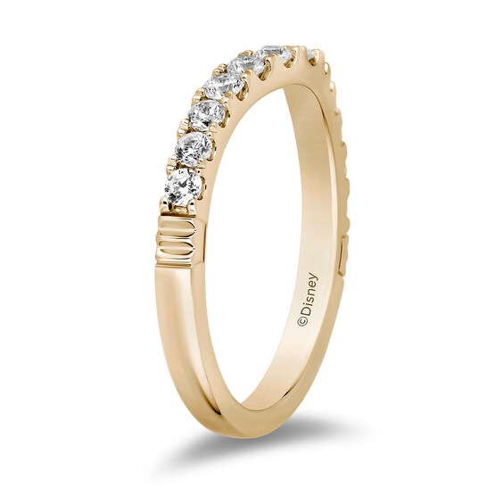 Enchanted Disney Majestic Princess 1/2 CT. T.w. Diamond Contour Wedding Bang in 14K Gold