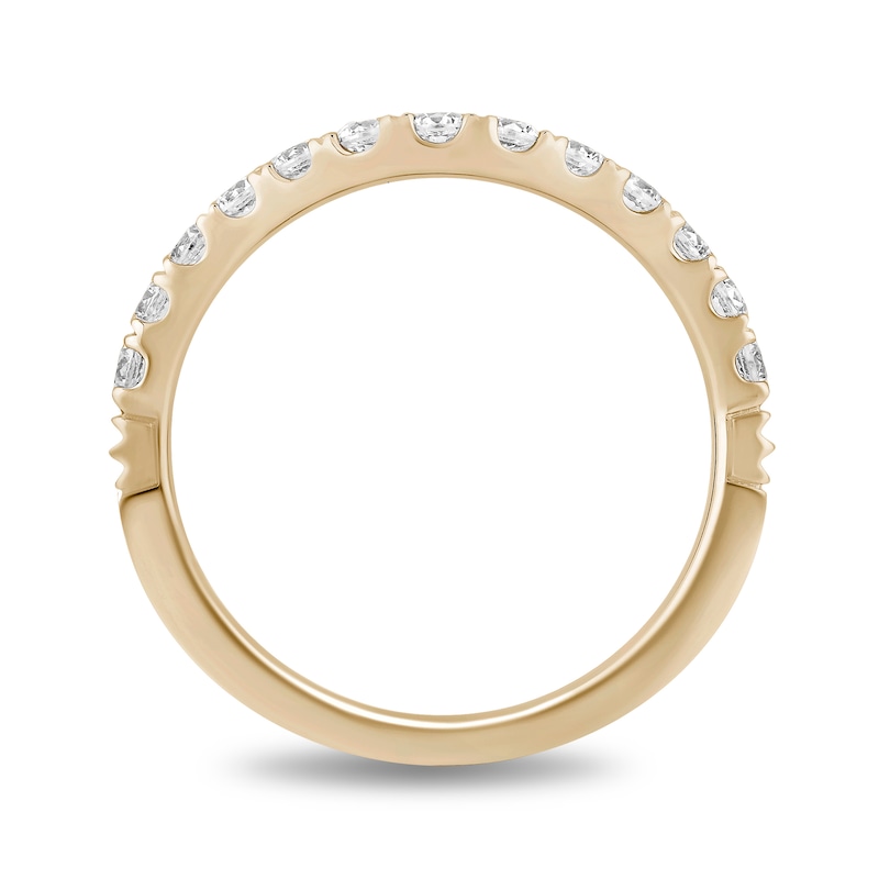 Main Image 3 of Enchanted Disney Majestic Princess 1/2 CT. T.W. Diamond Contour Wedding Bang in 14K Gold