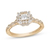 Thumbnail Image 1 of Enchanted Disney Cinderella 3/4 CT. T.W. Princess-Cut Diamond Frame Scalloped Shank Engagement Ring in 14K Gold