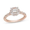 Thumbnail Image 1 of Enchanted Disney Cinderella 3/4 CT. T.W. Princess-Cut Diamond Frame Scalloped Shank Engagement Ring in 14K Rose Gold