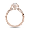 Thumbnail Image 3 of Enchanted Disney Cinderella 3/4 CT. T.W. Princess-Cut Diamond Frame Scalloped Shank Engagement Ring in 14K Rose Gold