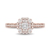 Thumbnail Image 4 of Enchanted Disney Cinderella 3/4 CT. T.W. Princess-Cut Diamond Frame Scalloped Shank Engagement Ring in 14K Rose Gold