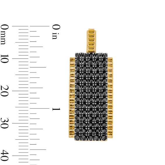 1-1/2 CT. T.w. Black Diamond Textured Rectangle Necklace Charm in 10K Gold