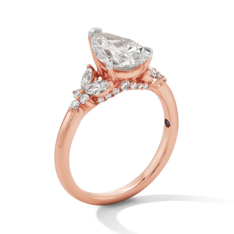 Main Image 2 of Vera Wang Love Collection 2-3/8 CT. T.W. Pear Certified Lab-Grown Diamond Ring in 14K Rose Gold (F/VS2)