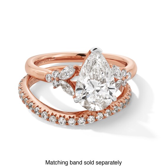 Vera Wang Love Collection 2-3/8 CT. T.w. Pear Certified Lab-Grown Diamond Ring in 14K Rose Gold (F/Vs2)