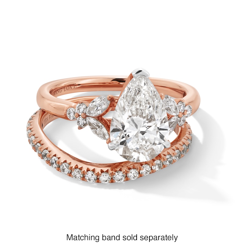 Main Image 3 of Vera Wang Love Collection 2-3/8 CT. T.W. Pear Certified Lab-Grown Diamond Ring in 14K Rose Gold (F/VS2)