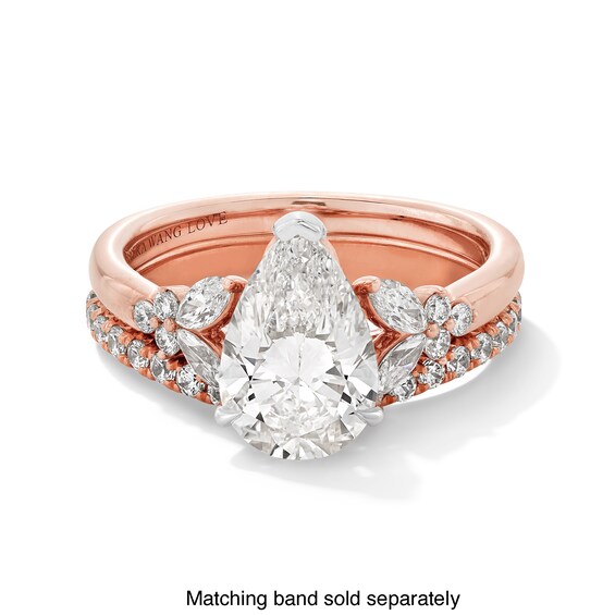 Vera Wang Love Collection 2-3/8 CT. T.w. Pear Certified Lab-Grown Diamond Ring in 14K Rose Gold (F/Vs2)