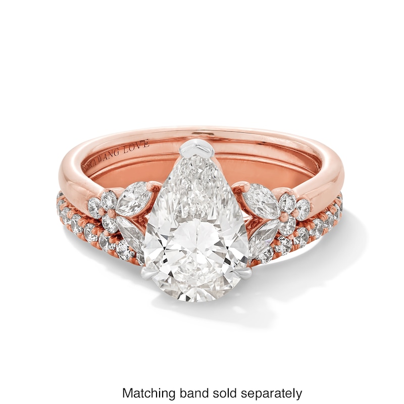 Main Image 4 of Vera Wang Love Collection 2-3/8 CT. T.W. Pear Certified Lab-Grown Diamond Ring in 14K Rose Gold (F/VS2)