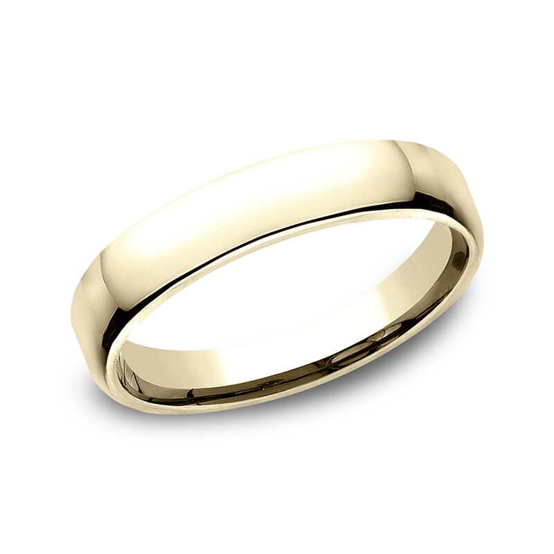 Main Image 1 of 4.5mm Comfort-Fit Euro Engravable Wedding Band in 10K Gold (1-2 Lines)
