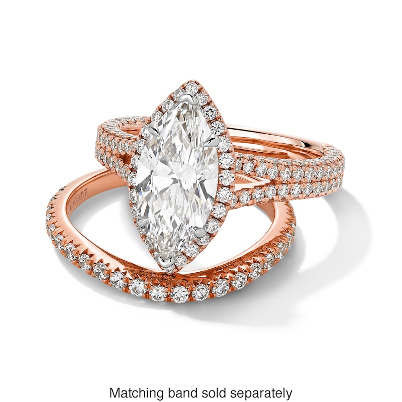 Main Image 3 of Vera Wang Love Collection 3 CT. T.W. Marquise-Cut Certified Lab-Grown Diamond Engagement Ring in 14K Rose Gold (F/VS2)