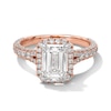 Thumbnail Image 1 of Vera Wang Love Collection 3 CT. T.W. Emerald-Cut Certified Lab-Grown Diamond Engagement Ring in 14K Rose Gold (F/VS2)