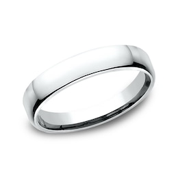 4.5mm Comfort-Fit Euro Engravable Wedding Band in 10K White Gold (1-2 Lines)