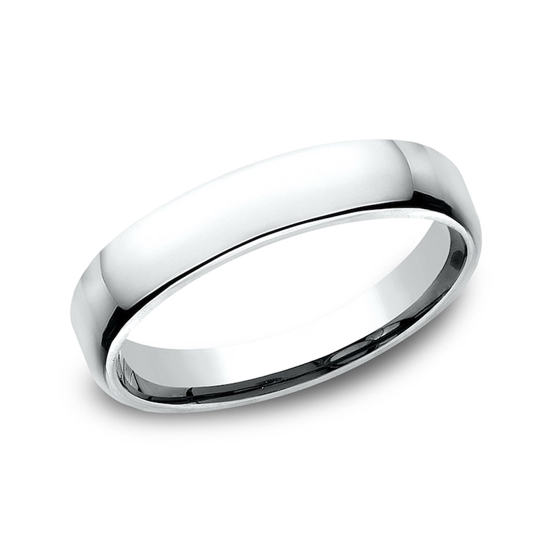 Main Image 1 of 4.5mm Comfort-Fit Euro Engravable Wedding Band in 10K White Gold (1-2 Lines)