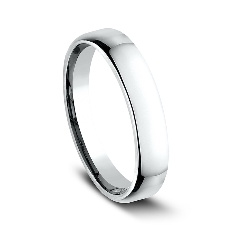 Main Image 2 of 4.5mm Comfort-Fit Euro Engravable Wedding Band in 10K White Gold (1-2 Lines)