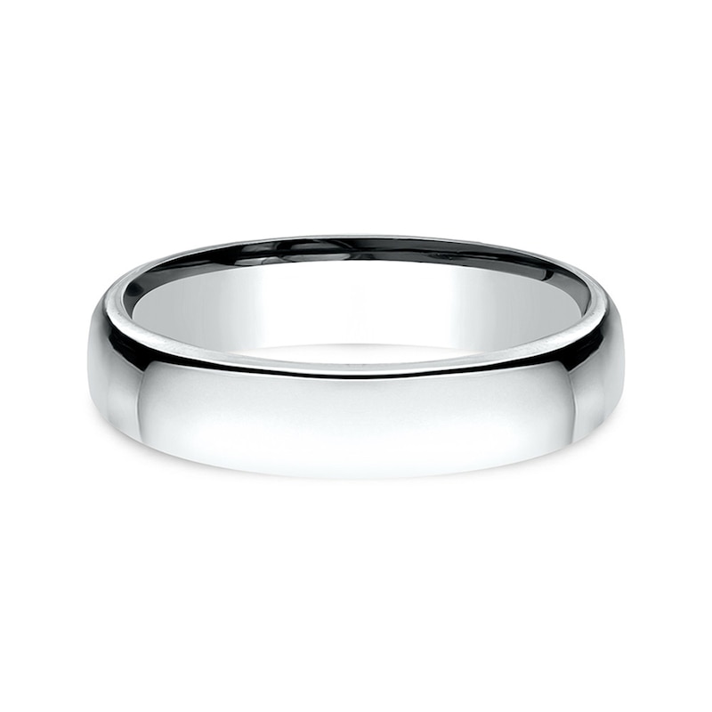 Main Image 3 of 4.5mm Comfort-Fit Euro Engravable Wedding Band in 10K White Gold (1-2 Lines)