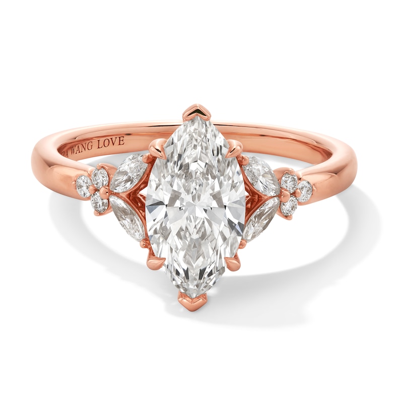 Main Image 1 of Vera Wang Love Collection 1-7/8 CT. T.W. Marquise Certified Lab-Grown Diamond Ring in 14K Rose Gold (F/VS2)