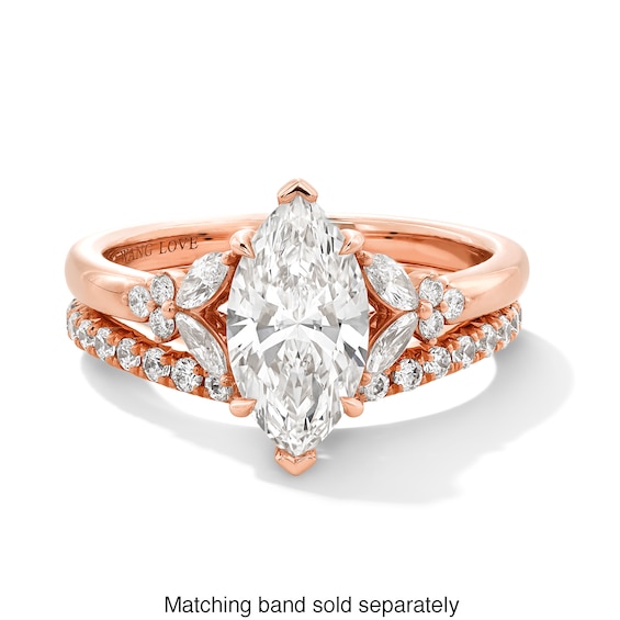 Vera Wang Love Collection 1-7/8 CT. T.w. Marquise Certified Lab-Grown Diamond Ring in 14K Rose Gold (F/Vs2)