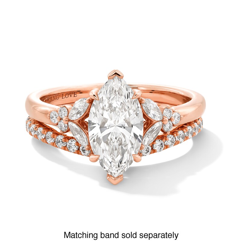 Main Image 4 of Vera Wang Love Collection 1-7/8 CT. T.W. Marquise Certified Lab-Grown Diamond Ring in 14K Rose Gold (F/VS2)