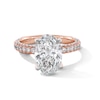 Thumbnail Image 1 of Vera Wang Love Collection 3-7/8 CT. T.W. Oval Certified Lab-Grown Diamond Engagement Ring in 14K Rose Gold (F/VS2)
