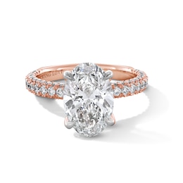 Vera Wang Love Collection 3-7/8 CT. T.W. Oval Certified Lab-Grown Diamond Engagement Ring in 14K Rose Gold (F/VS2)