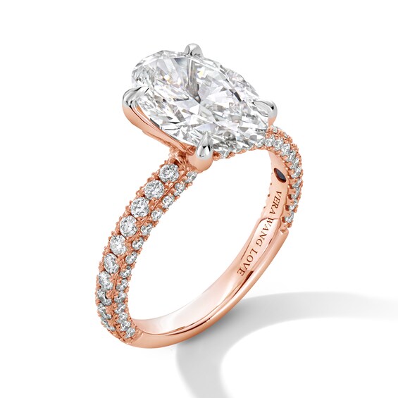 Vera Wang Love Collection -/8 CT. T.w. Oval Certified Lab-Grown Diamond Engagement Ring in 14K Rose Gold (F/Vs2
