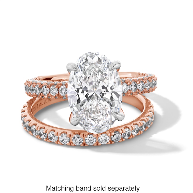 Main Image 3 of Vera Wang Love Collection 3-7/8 CT. T.W. Oval Certified Lab-Grown Diamond Engagement Ring in 14K Rose Gold (F/VS2)