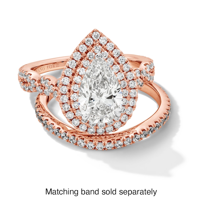 Main Image 3 of Vera Wang Love Collection 2-1/4 CT. T.W. Pear Certified Lab-Grown Diamond Ring in 14K Rose Gold (F/VS2)