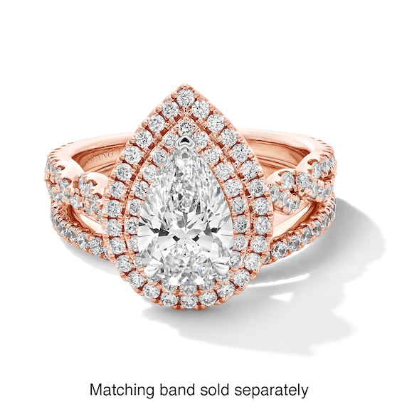 Vera Wang Love Collection 2-1/4 CT. T.w. Pear Certified Lab-Grown Diamond Ring in 14K Rose Gold (F/Vs2)