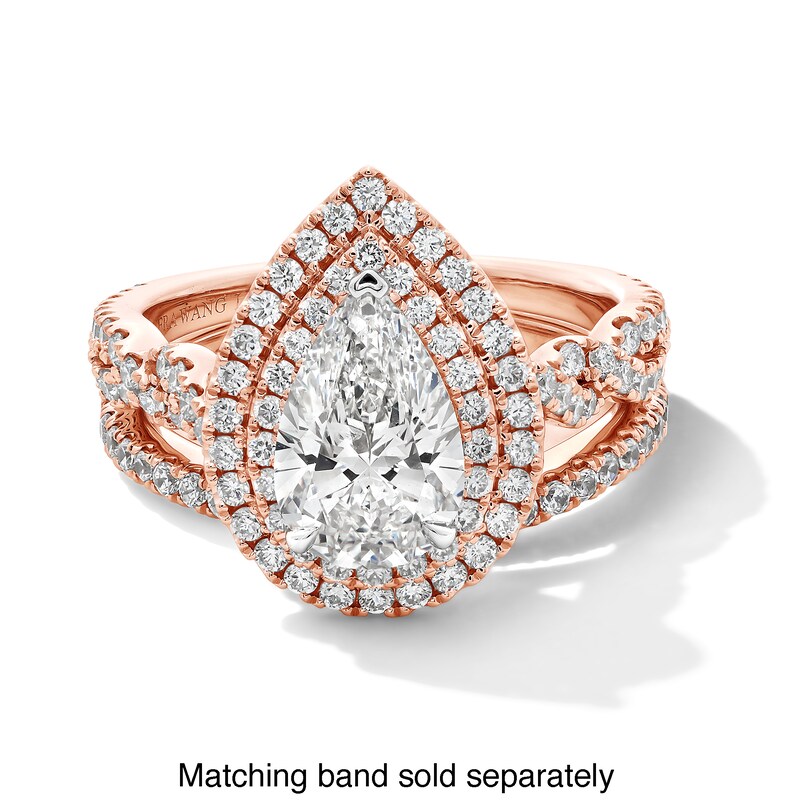 Main Image 4 of Vera Wang Love Collection 2-1/4 CT. T.W. Pear Certified Lab-Grown Diamond Ring in 14K Rose Gold (F/VS2)