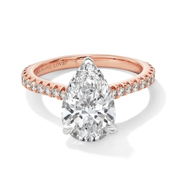Vera Wang Love Collection 3-1/2 CT. T.W. Pear-Shaped Certified Lab-Grown Diamond Ring in 14K Rose Gold (F/VS2)
