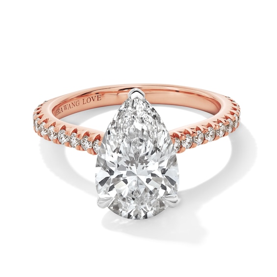 Vera Wang Love Collection 3-1/2 CT. T.w. Pear-Shaped Certified Lab-Grown Diamond Ring in 14K Rose Gold (F/Vs2)