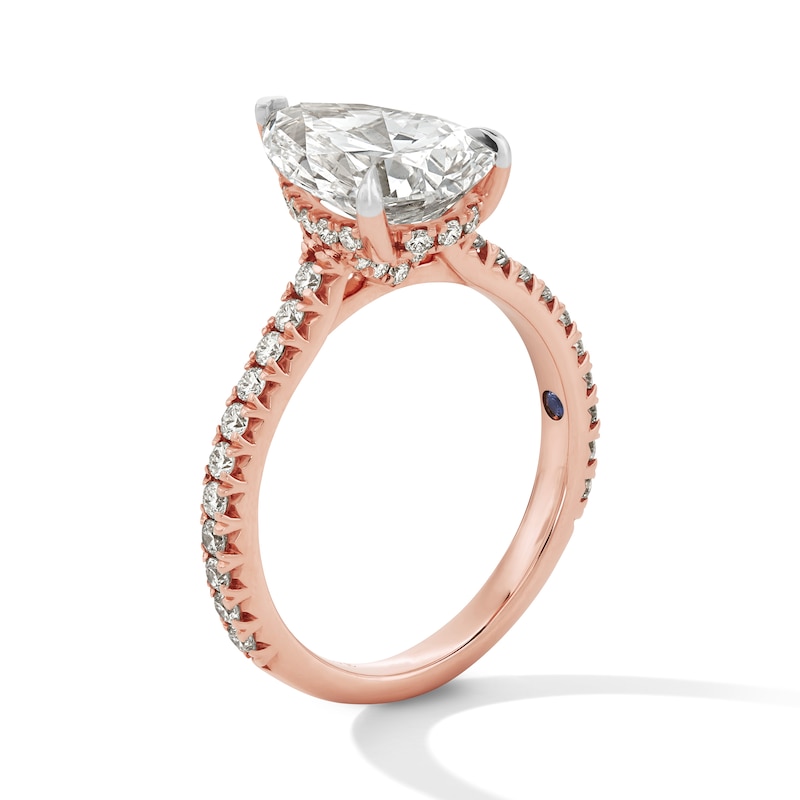 Main Image 2 of Vera Wang Love Collection 3-1/2 CT. T.W. Pear-Shaped Certified Lab-Grown Diamond Ring in 14K Rose Gold (F/VS2)