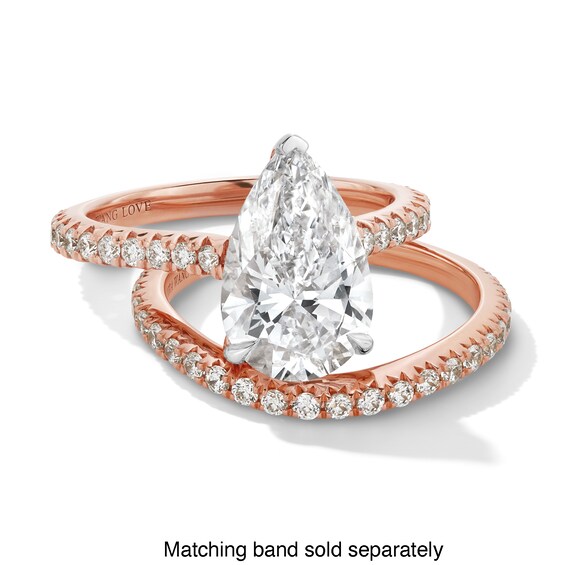 Vera Wang Love Collection 3-1/2 CT. T.w. Pear-Shaped Certified Lab-Grown Diamond Ring in 14K Rose Gold (F/Vs2)