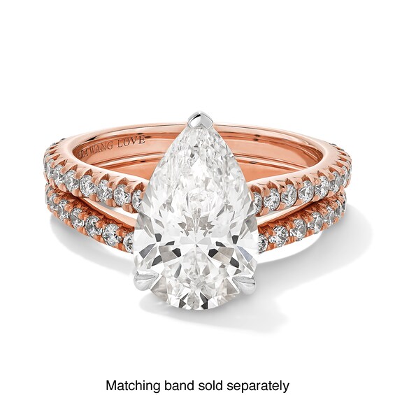 Vera Wang Love Collection 3-1/2 CT. T.w. Pear-Shaped Certified Lab-Grown Diamond Ring in 14K Rose Gold (F/Vs2)
