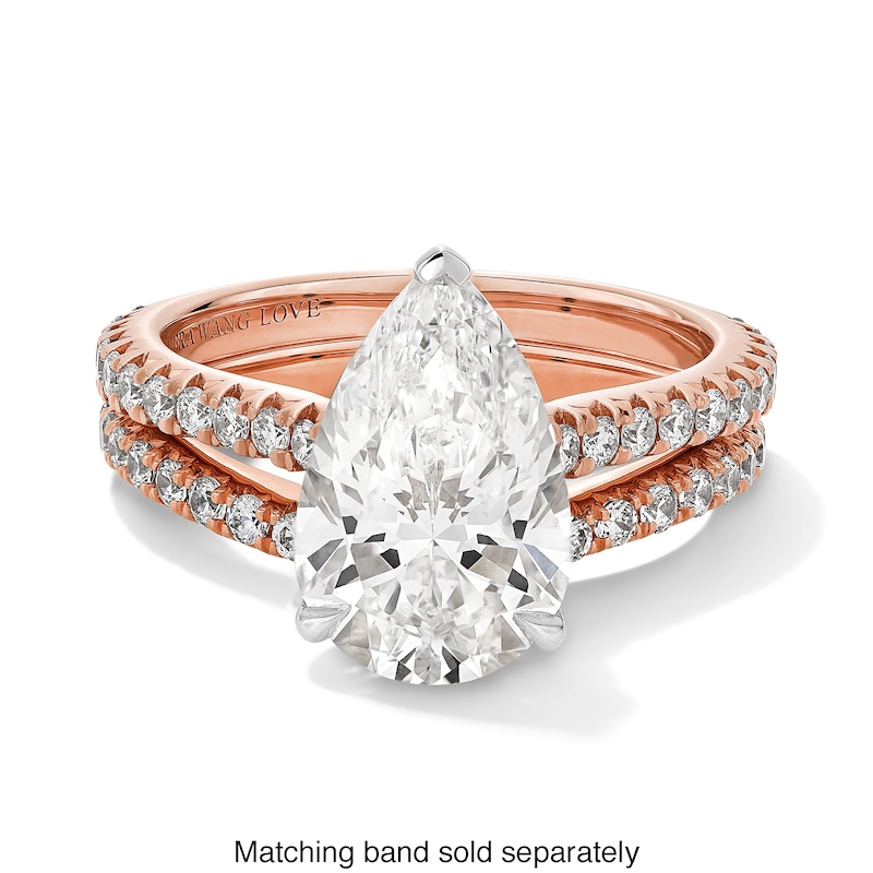 Main Image 4 of Vera Wang Love Collection 3-1/2 CT. T.W. Pear-Shaped Certified Lab-Grown Diamond Ring in 14K Rose Gold (F/VS2)