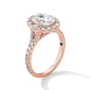 Thumbnail Image 2 of Vera Wang Love Collection 3 CT. T.W. Oval Certified Lab-Grown Diamond Frame Ring in 14K Rose Gold (F/VS2)