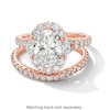 Thumbnail Image 3 of Vera Wang Love Collection 3 CT. T.W. Oval Certified Lab-Grown Diamond Frame Ring in 14K Rose Gold (F/VS2)