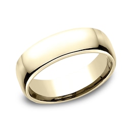 6.5mm Comfort-Fit Euro Engravable Wedding Band in 10K Gold (1-2 Lines)
