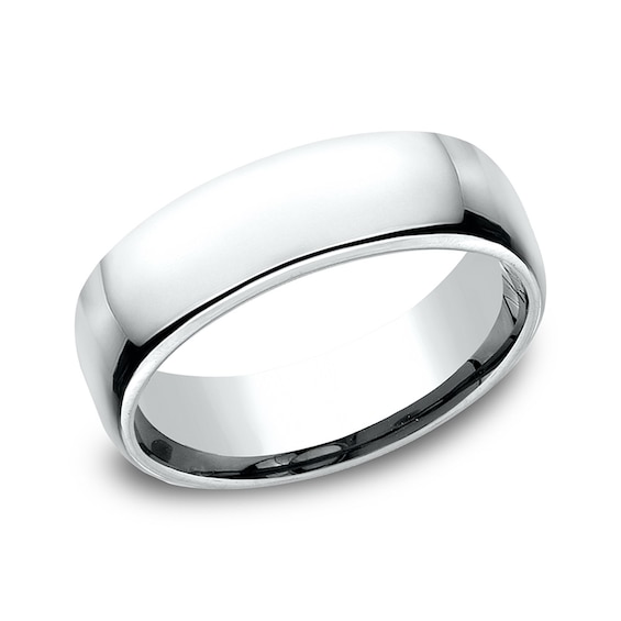 6.5mm Comfort-Fit Euro Engravable Wedding Band in 10K Gold (1-2 Lines