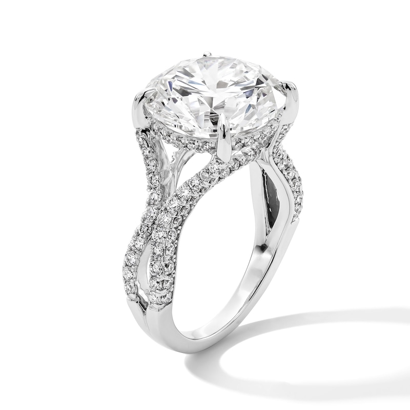 Main Image 3 of 9 CT. T.W. Certified Lab-Grown Diamond Hidden Frame Engagement Ring in 14K White Gold (F/VS2)
